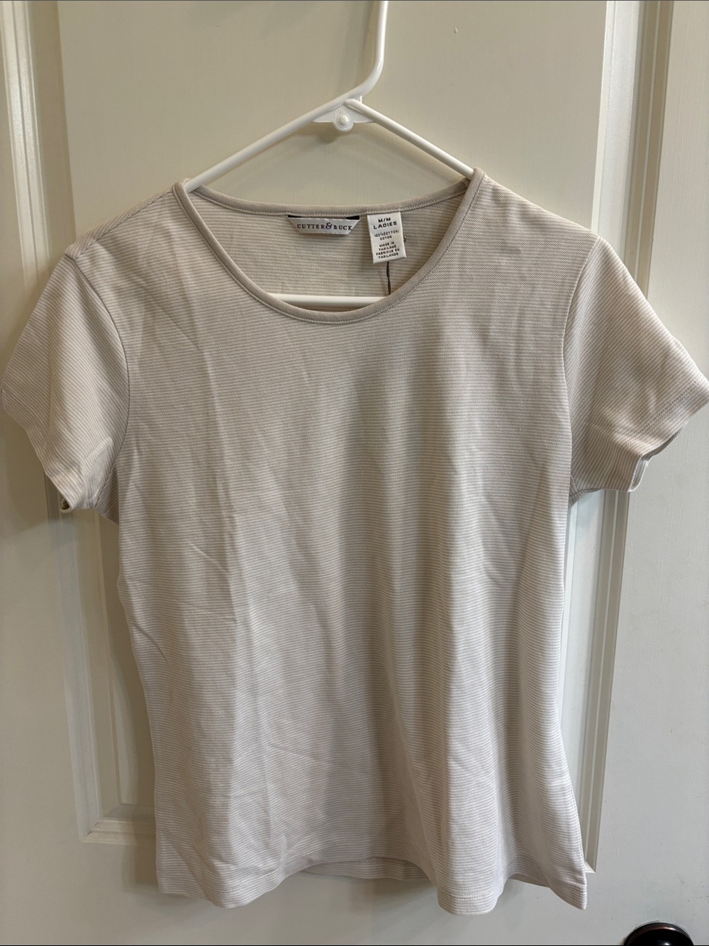 Cutter and Buck  Lightweight Cream Short-Sleeve Tee